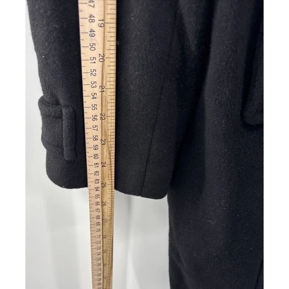 LL Bean Pea Coat Womens Plus 1X Bellandi Italian Soft Wool Insulated Black - Picture 7 of 12